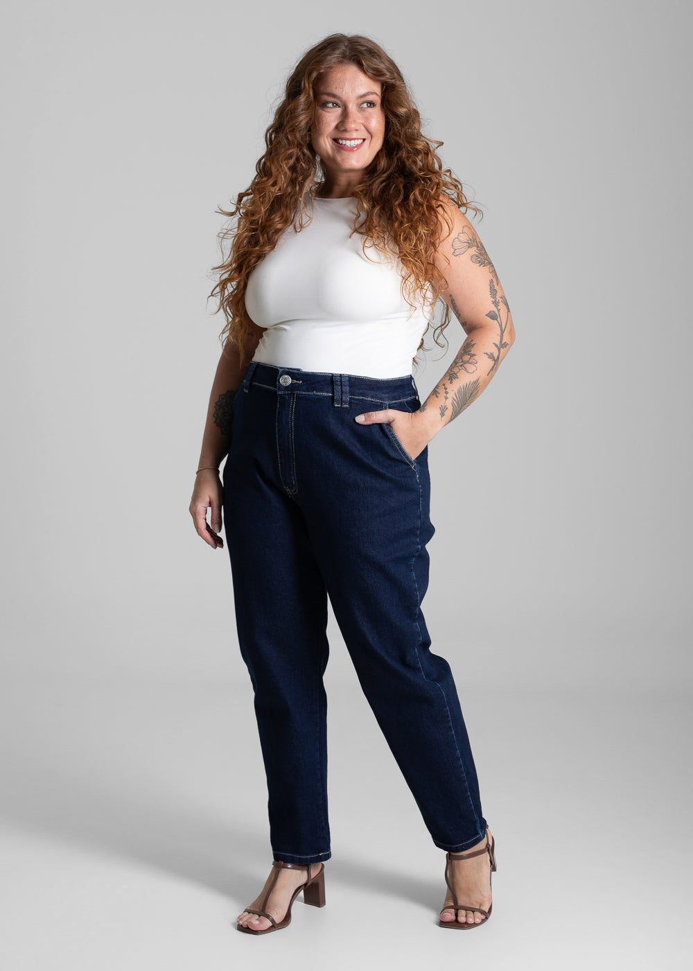 Calça Jeans Sawary Plus Size Mom - 280931 AZUL