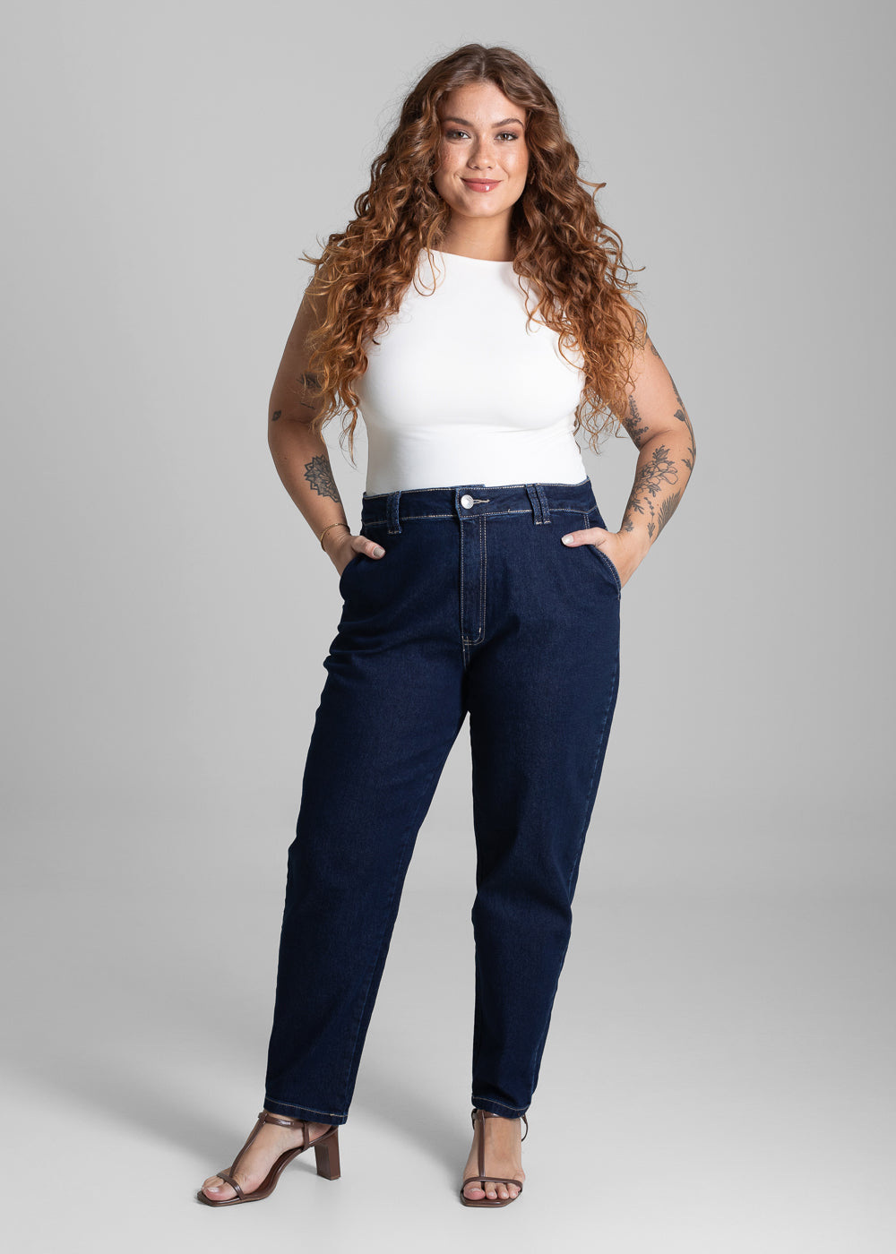 Calça Jeans Sawary Plus Size Mom - 280931 AZUL