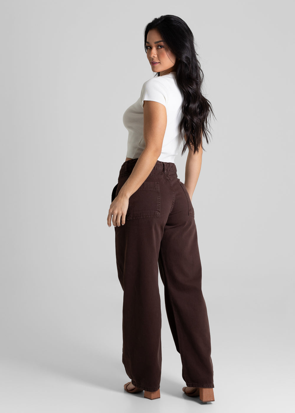 Calça Sarja Sawary Barrel - 280935 MARROM