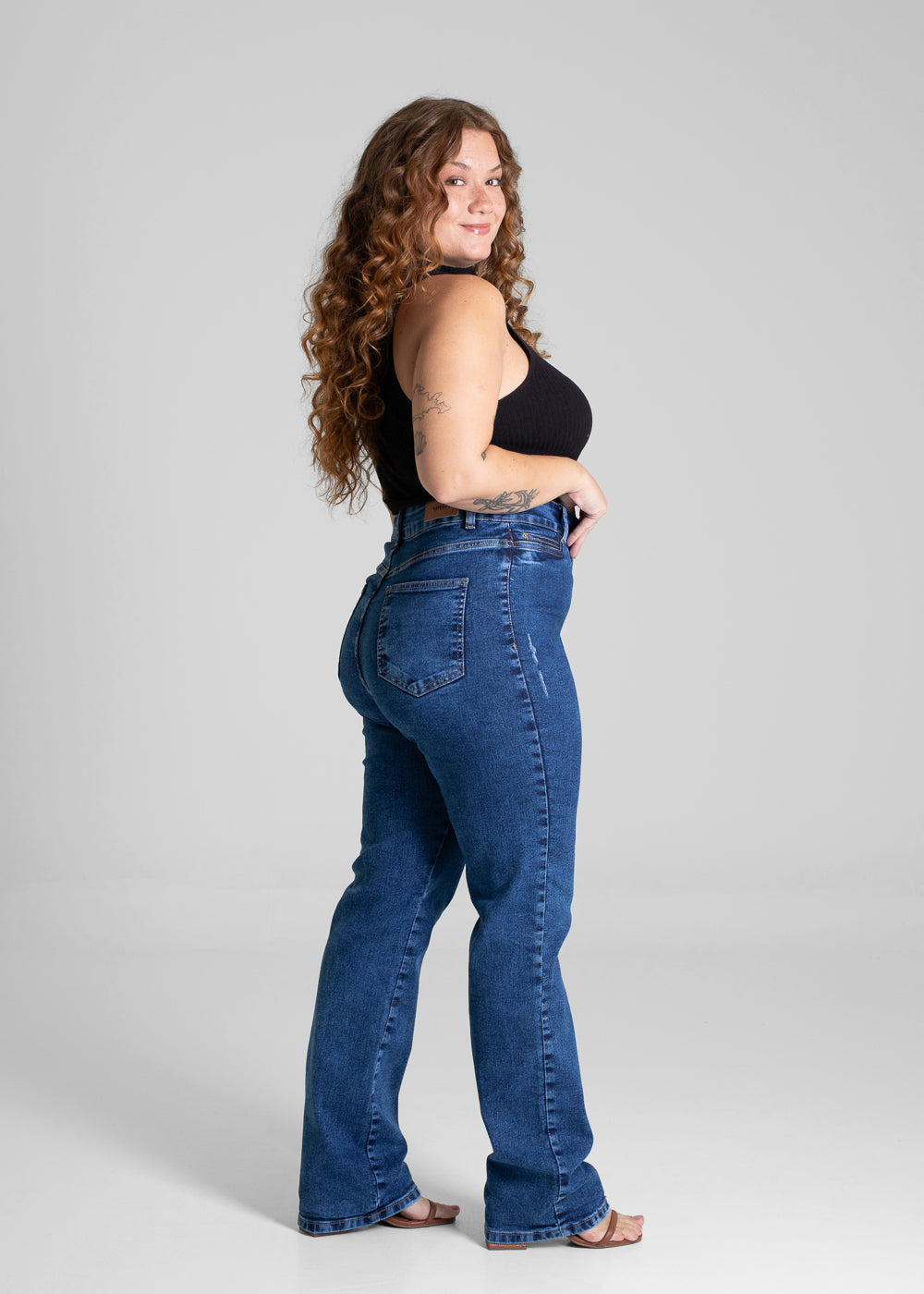 Calça Jeans Sawary Plus Size Reta - 280938 AZUL