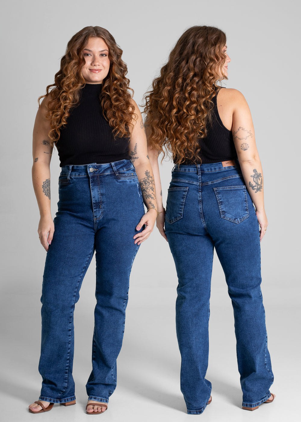 Calça Jeans Sawary Plus Size Reta - 280938 AZUL