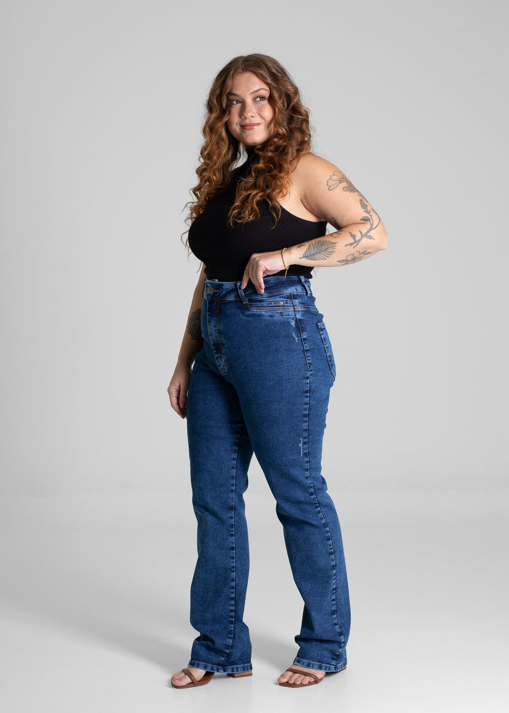 Calça Jeans Sawary Plus Size Reta - 280938 AZUL