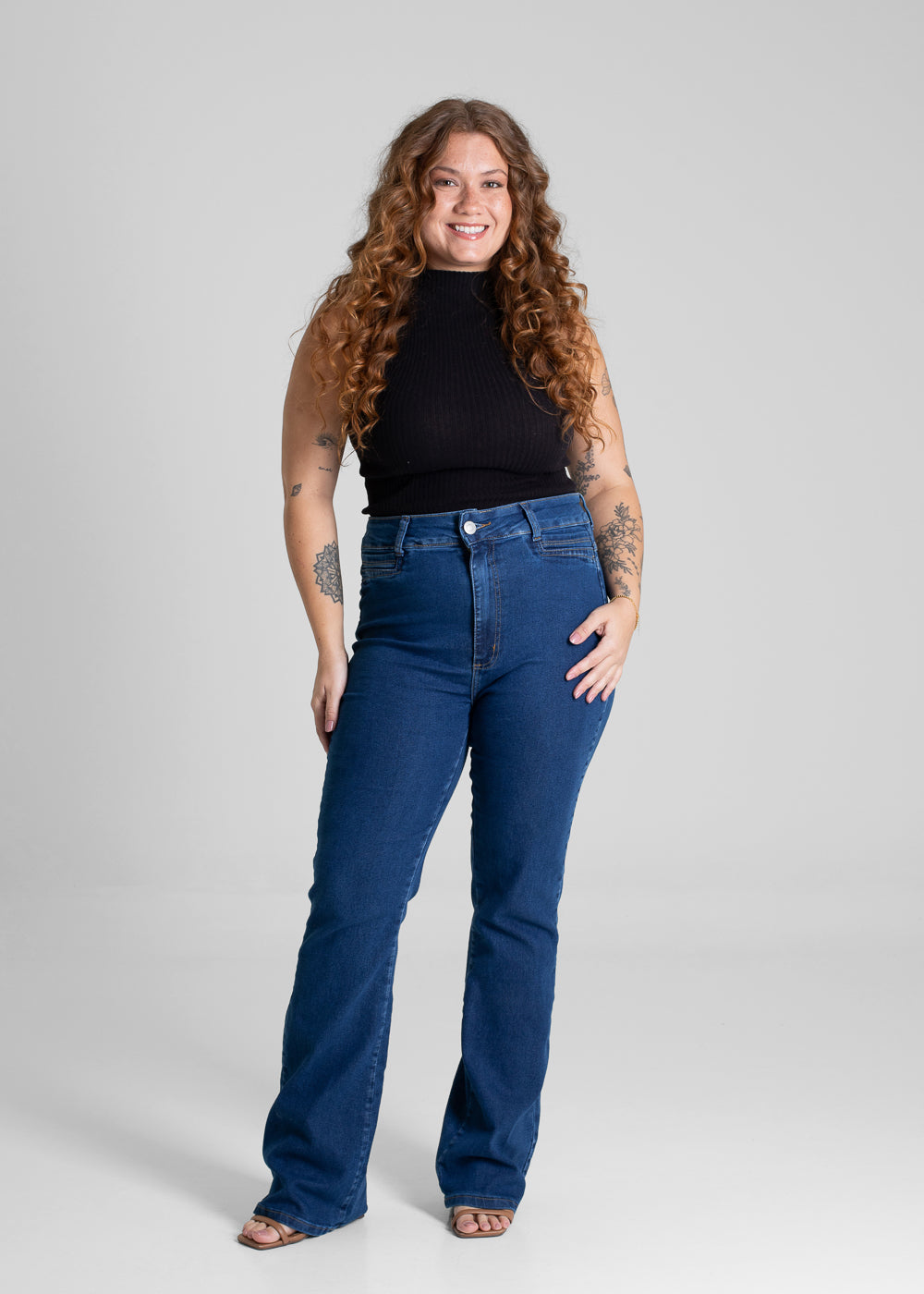 Calça Jeans Sawary Plus Size Bootcut - 280939 AZUL