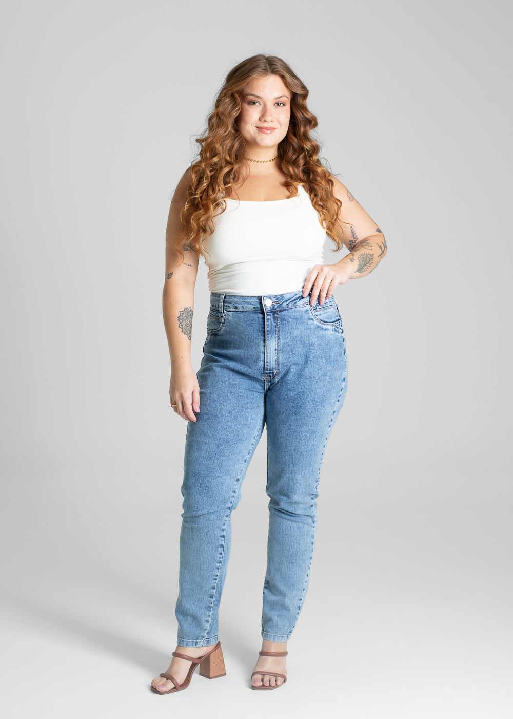Calça Jeans Sawary Cigarrete Plus Size - 280944 AZUL