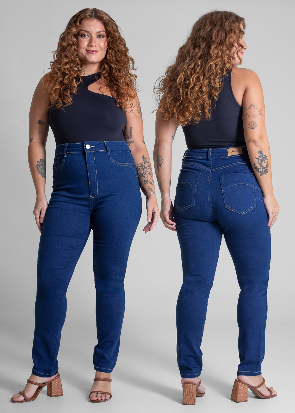 Calça Jeans Sawary Cigarrete Plus Size - 280947 AZUL