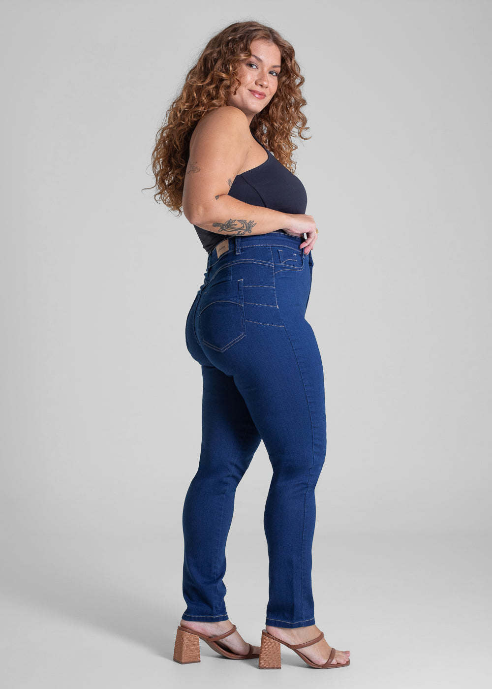 Calça Jeans Sawary Cigarrete Plus Size - 280947 AZUL