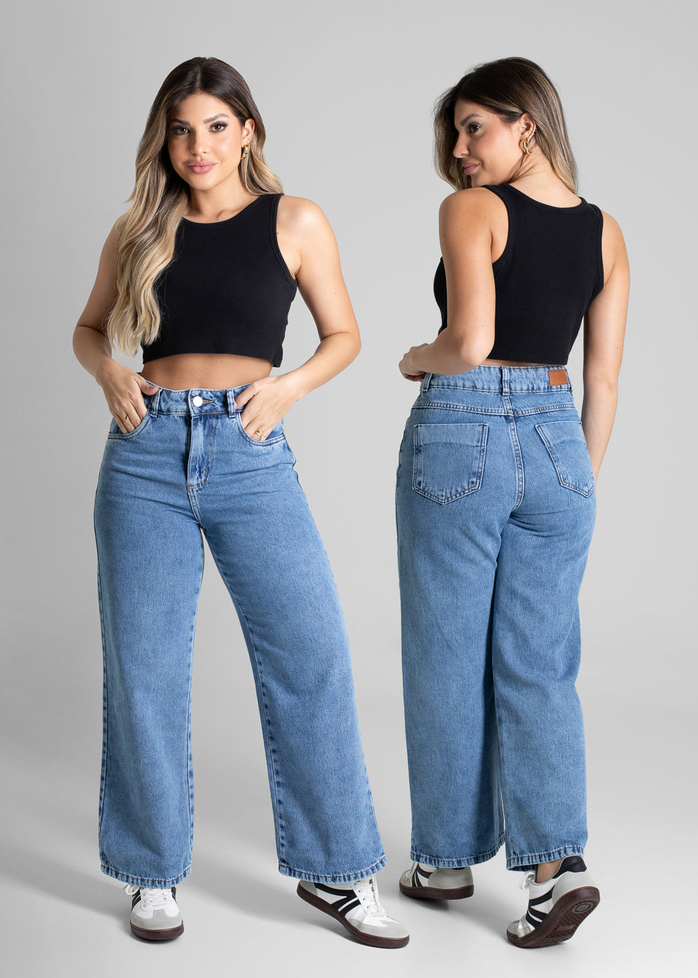 Calça Jeans Sawary Wide Leg Petit - 280953 AZUL