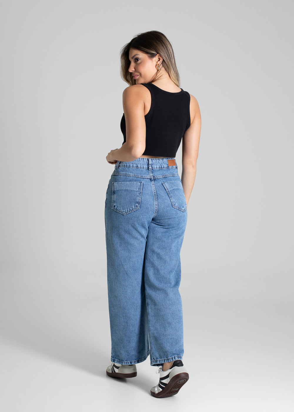Calça Jeans Sawary Wide Leg Petit - 280953 AZUL