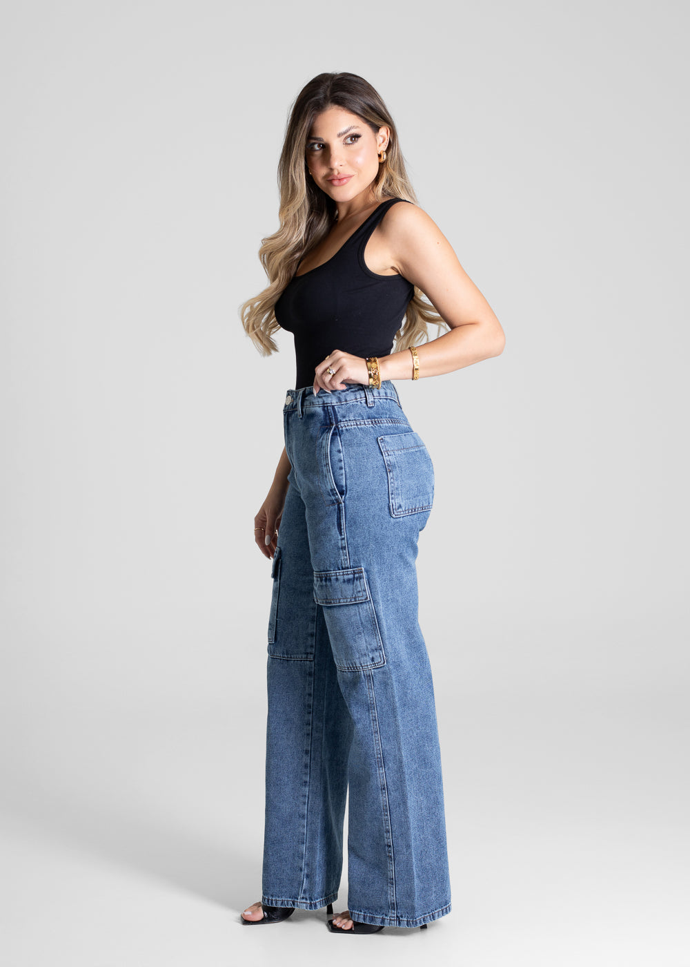Calça Jeans Sawary Wide Leg - 280998 AZUL