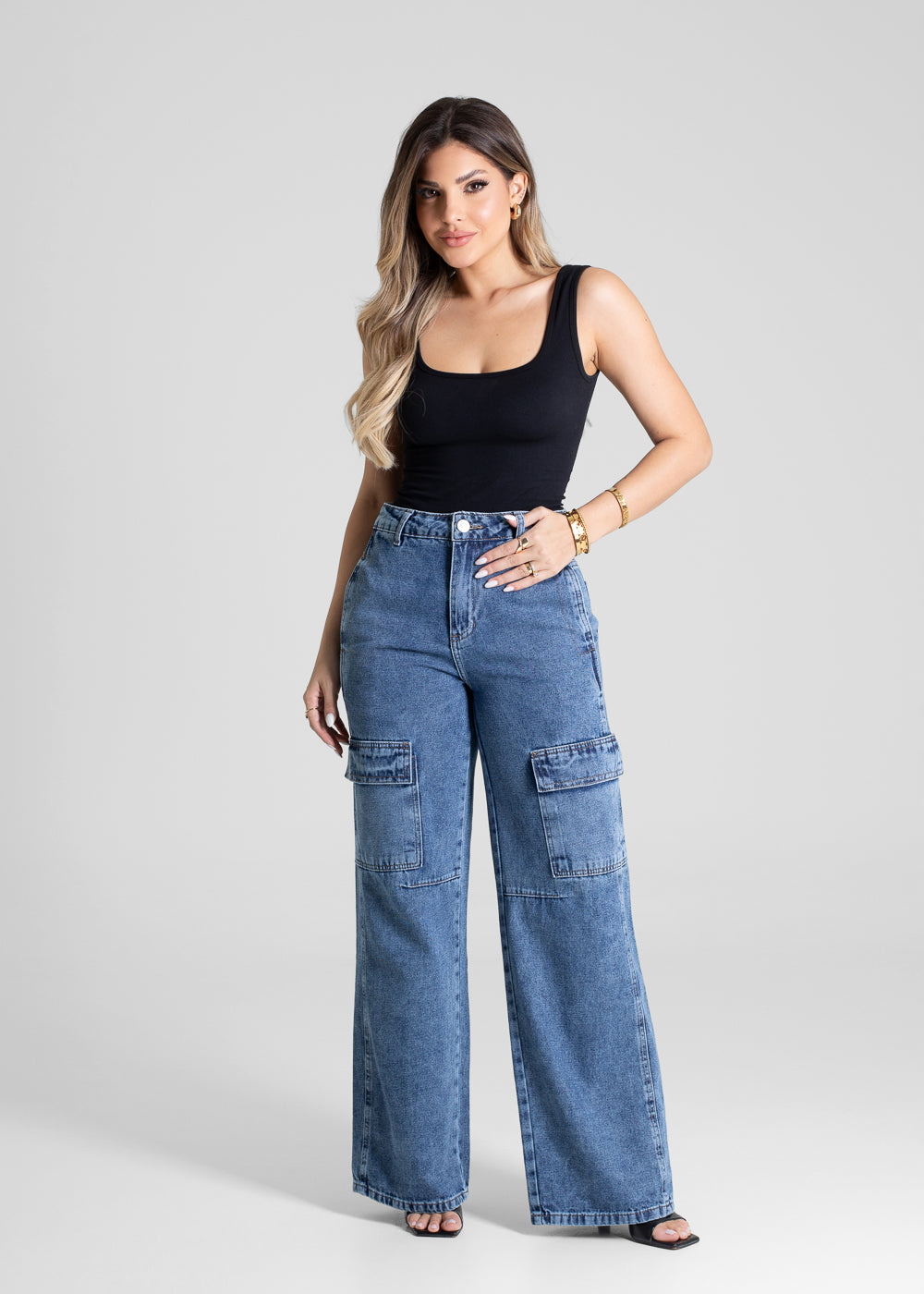 Calça Jeans Sawary Wide Leg - 280998 AZUL