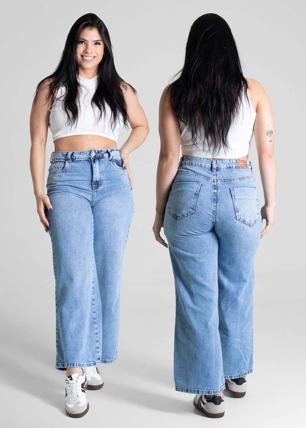 Calça Jeans Sawary Wide Leg Petit - 280999 AZUL