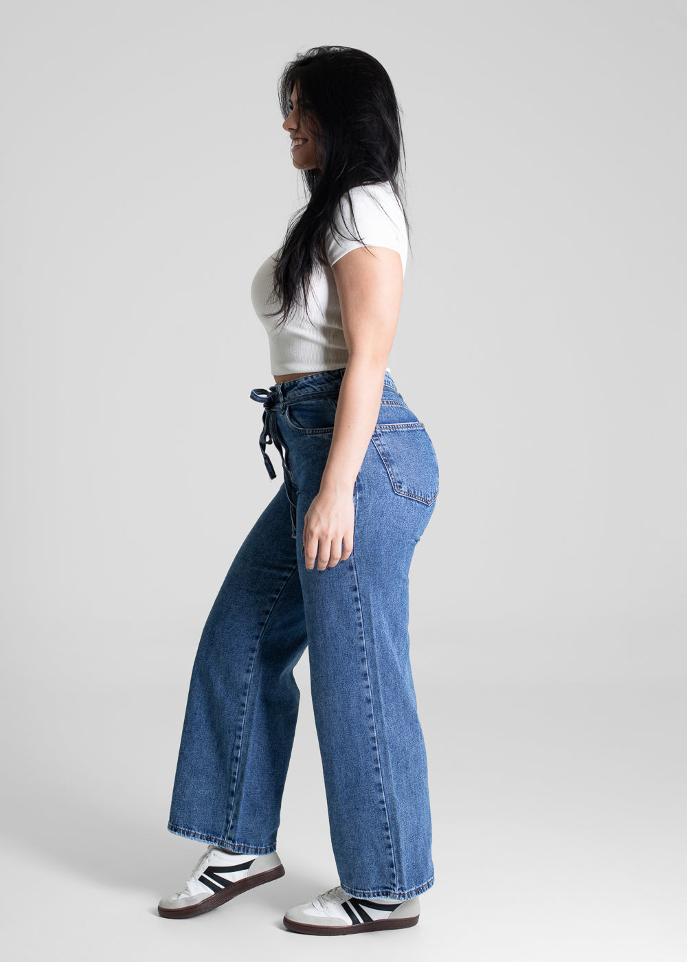 Calça Jeans Sawary Wide Leg Petit - 281000 AZUL
