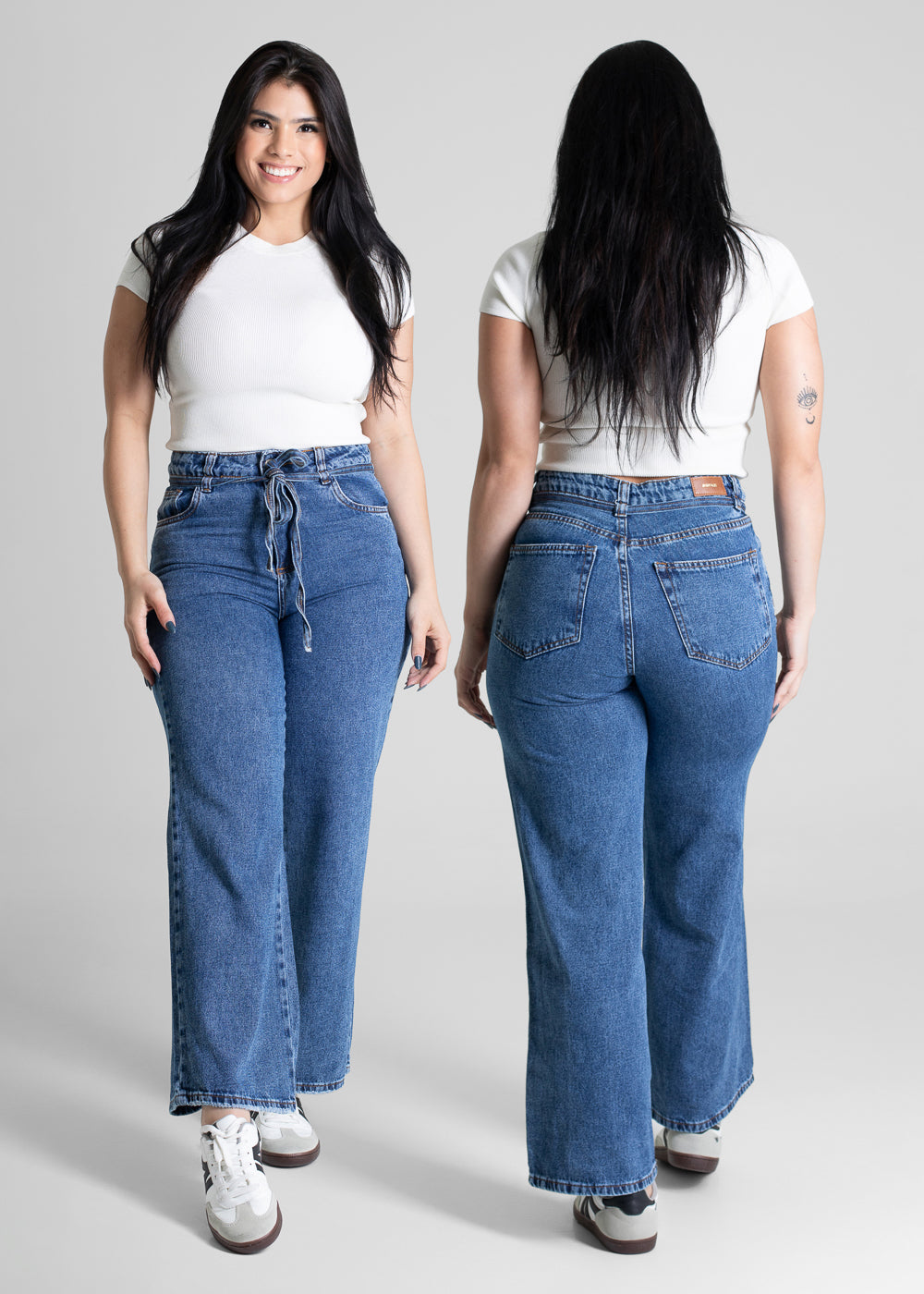 Calça Jeans Sawary Wide Leg Petit - 281000 AZUL