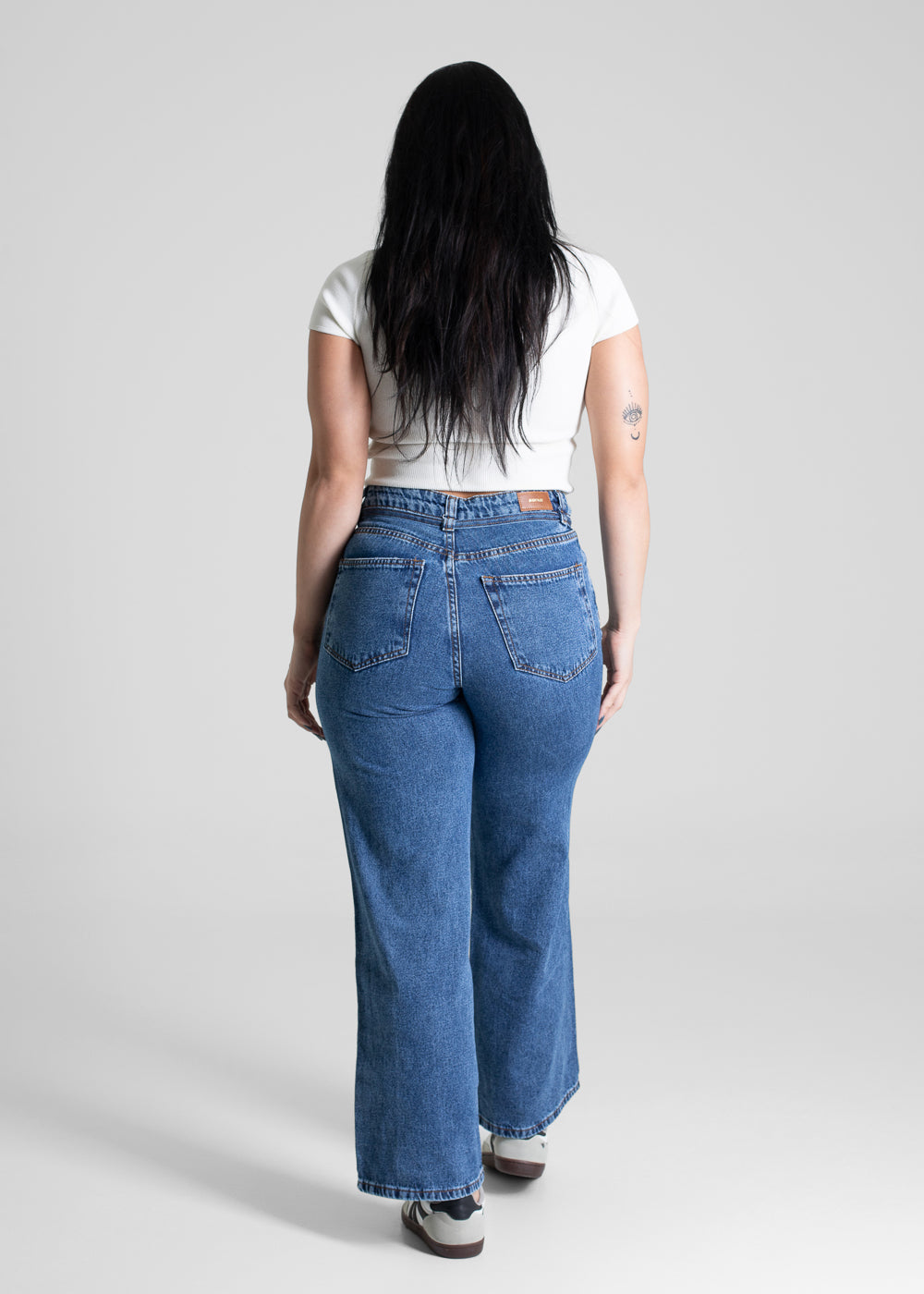 Calça Jeans Sawary Wide Leg Petit - 281000 AZUL