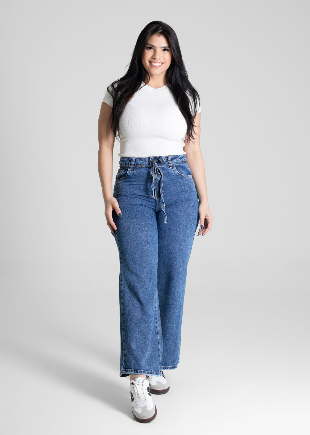 Calça Jeans Sawary Wide Leg Petit - 281000 AZUL
