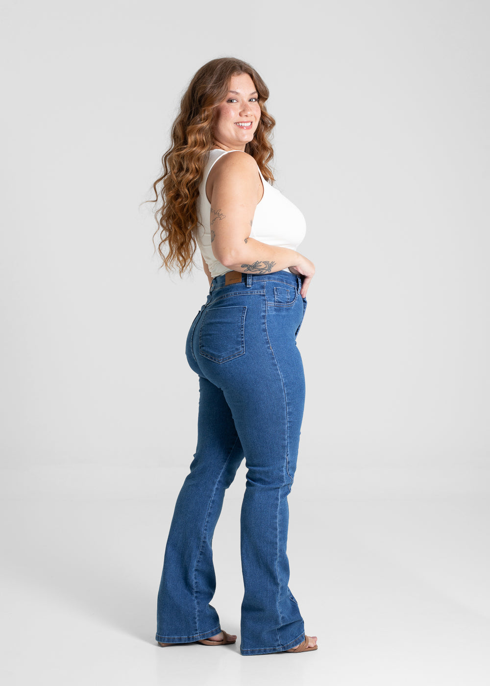 Calça Jeans Sawary Plus Size Bootcut - 281005 AZUL