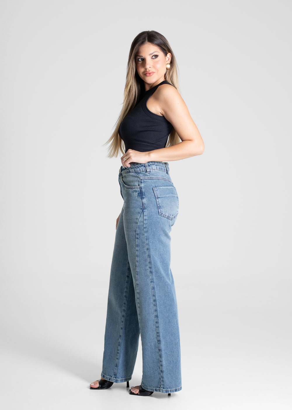 Calça Jeans Sawary Wide Leg - 281021 AZUL