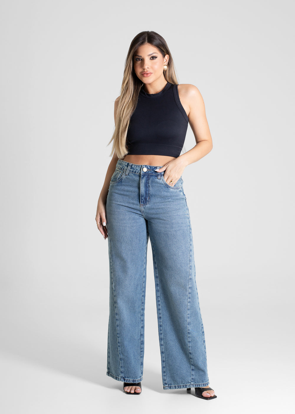 Calça Jeans Sawary Wide Leg - 281021 AZUL