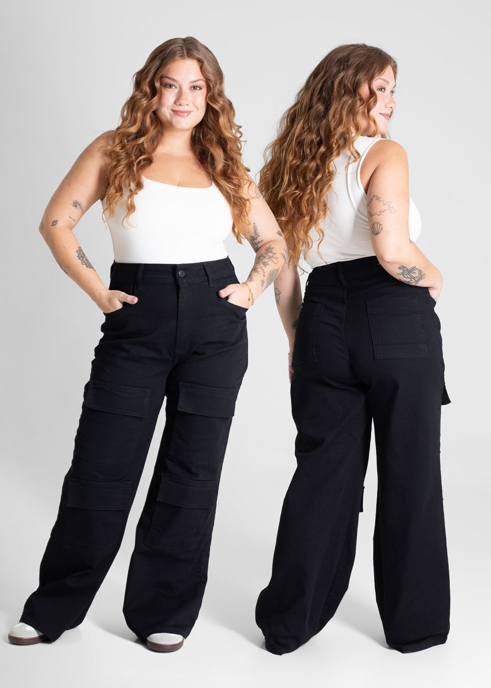 Calça Sarja Sawary Plus Size Wide Leg - 281032 PRETO