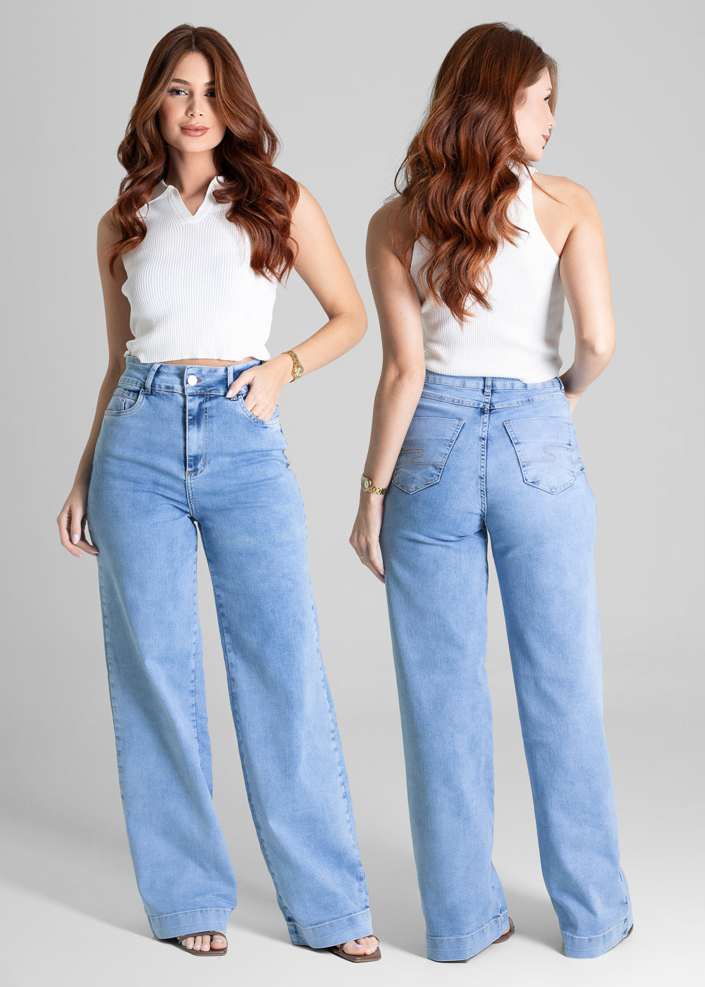 Calça Jeans Sawary Wide Leg - 281041 AZUL