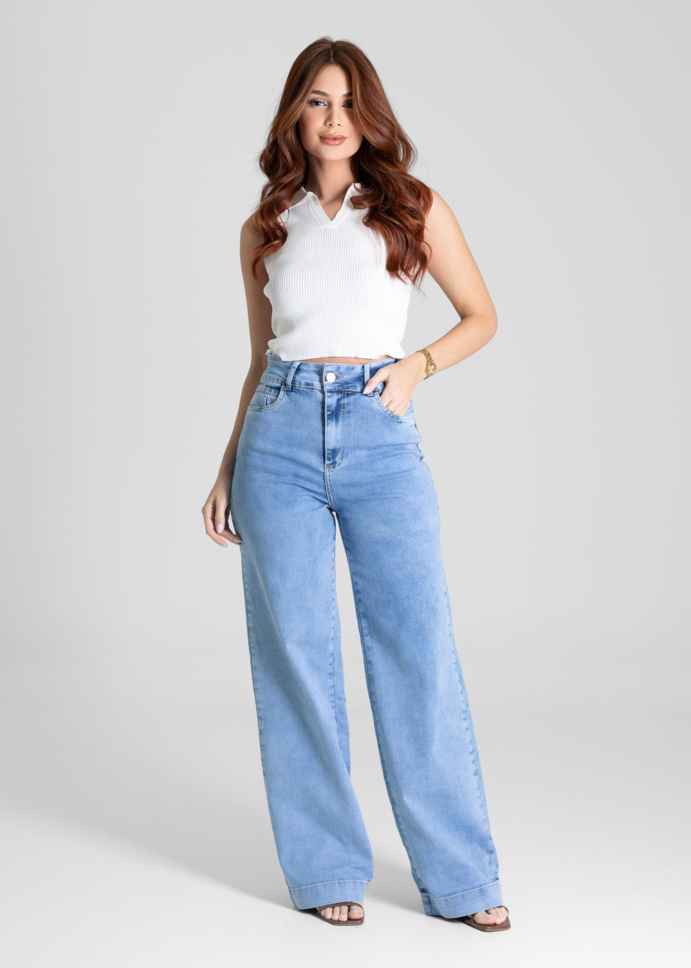 Calça Jeans Sawary Wide Leg - 281041 AZUL