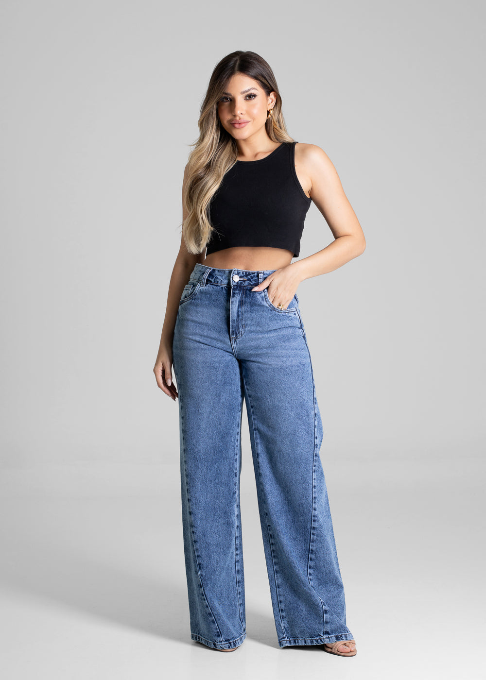 Calça Jeans Sawary Extra Wide Leg - 281042 AZUL