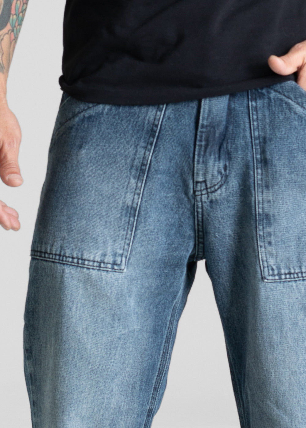 Calça Jeans Sawary Baggy - 281048 PRETO