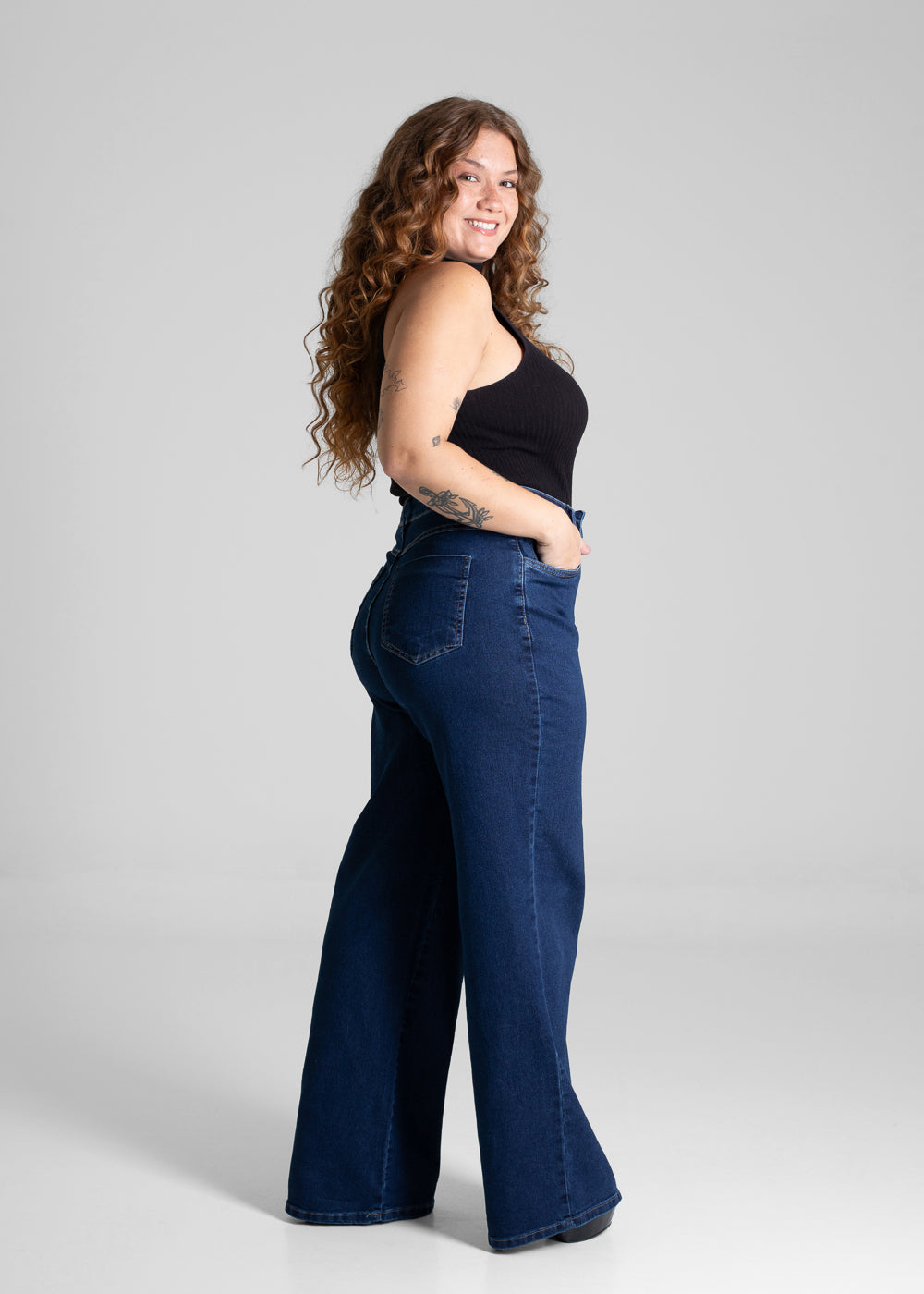 Calça Jeans Sawary Plus Size Wide Leg - 281058 AZUL