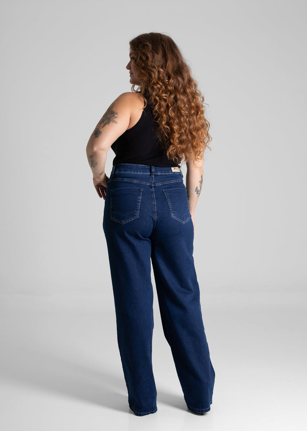 Calça Jeans Sawary Plus Size Wide Leg - 281058 AZUL