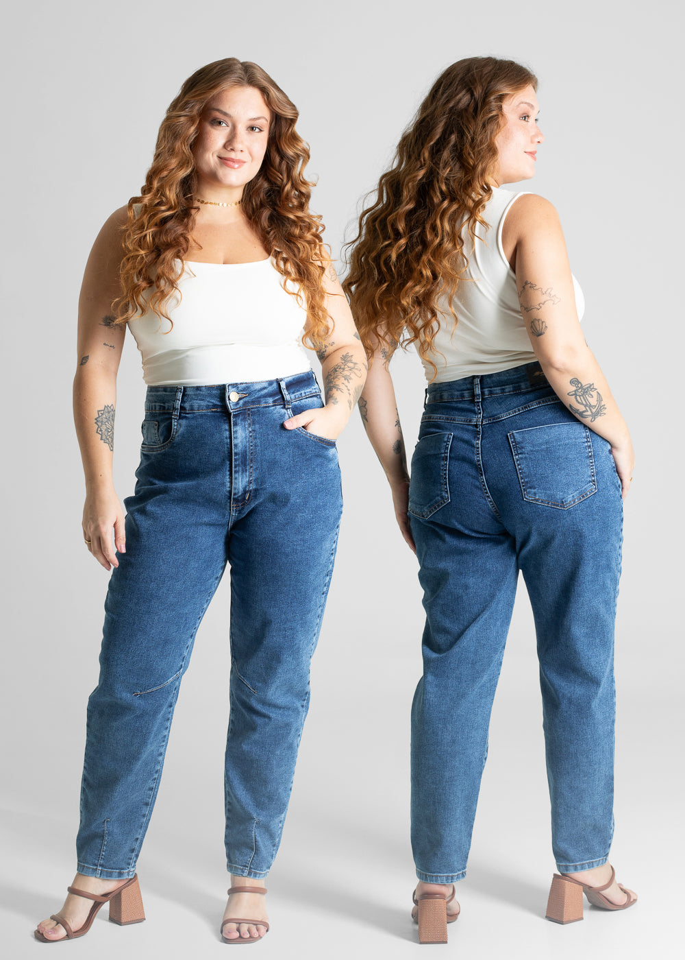 Calça Jeans Sawary Plus Size Mom - 281059 AZUL