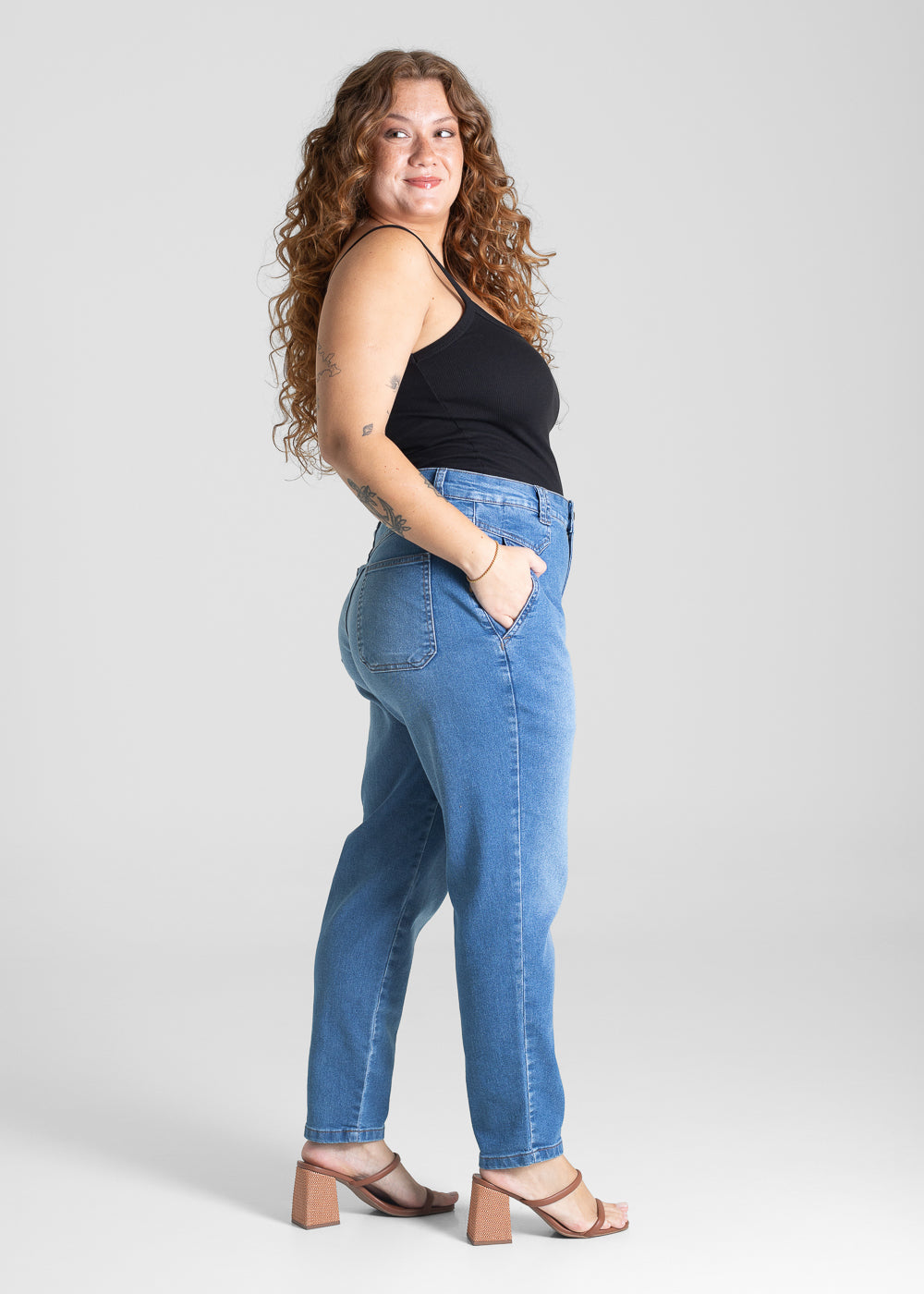 Calça Jeans Sawary Plus Size Mom - 281064 AZUL