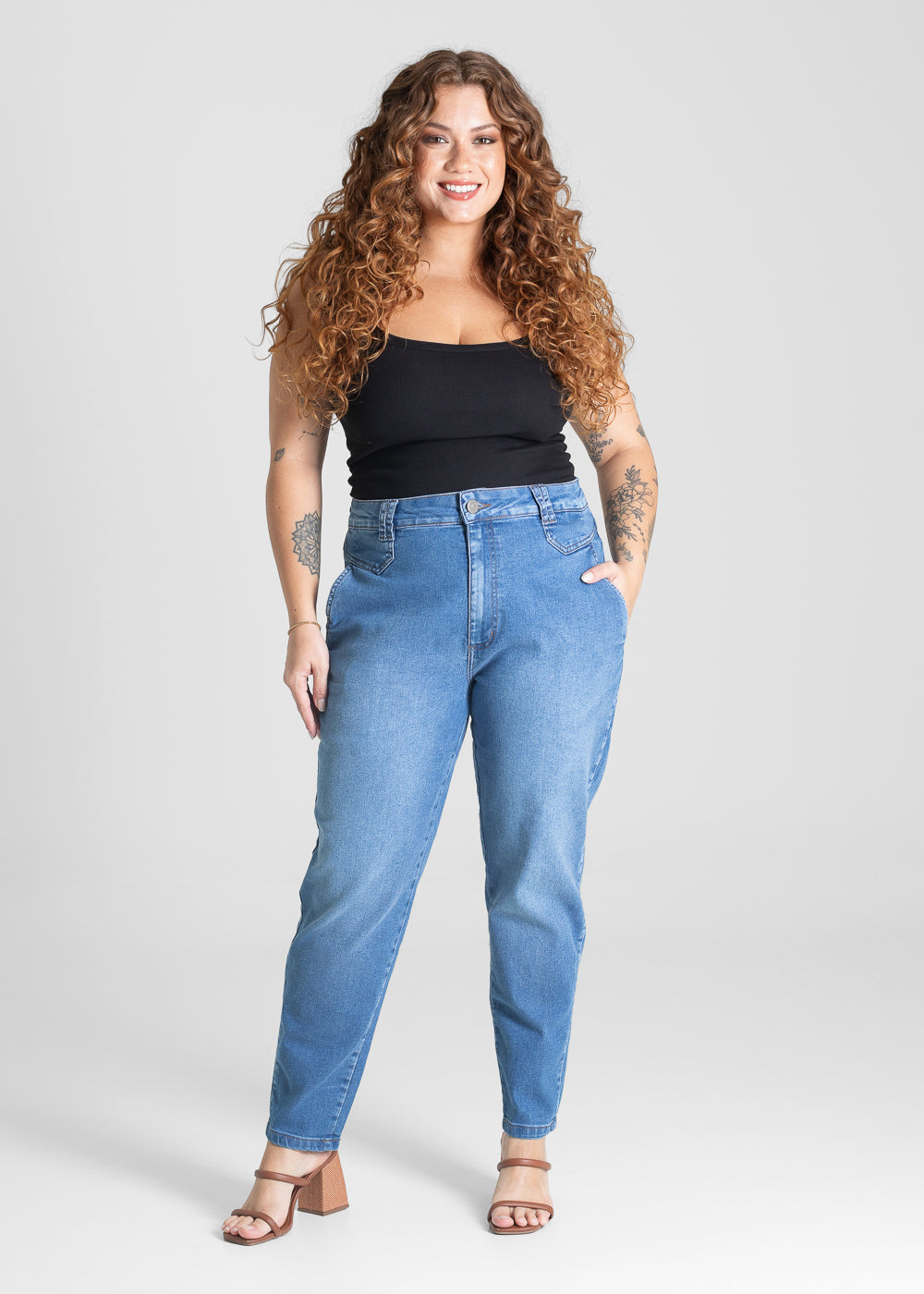Calça Jeans Sawary Plus Size Mom - 281064 AZUL