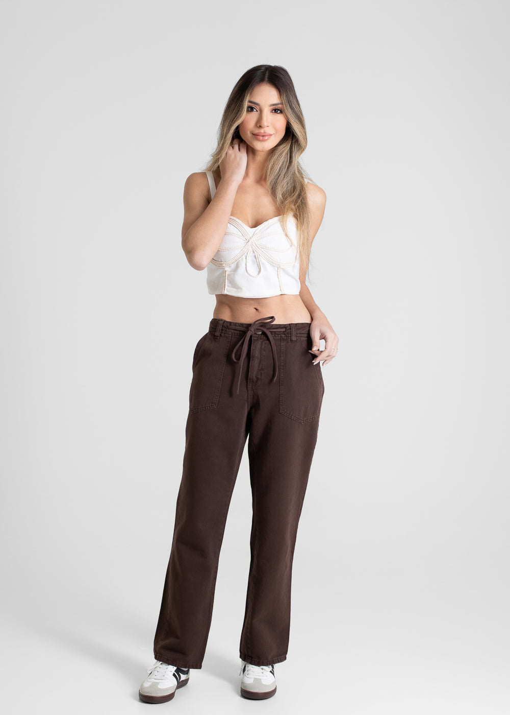 Calça Sarja Sawary Reta Petit - 281067 MARROM