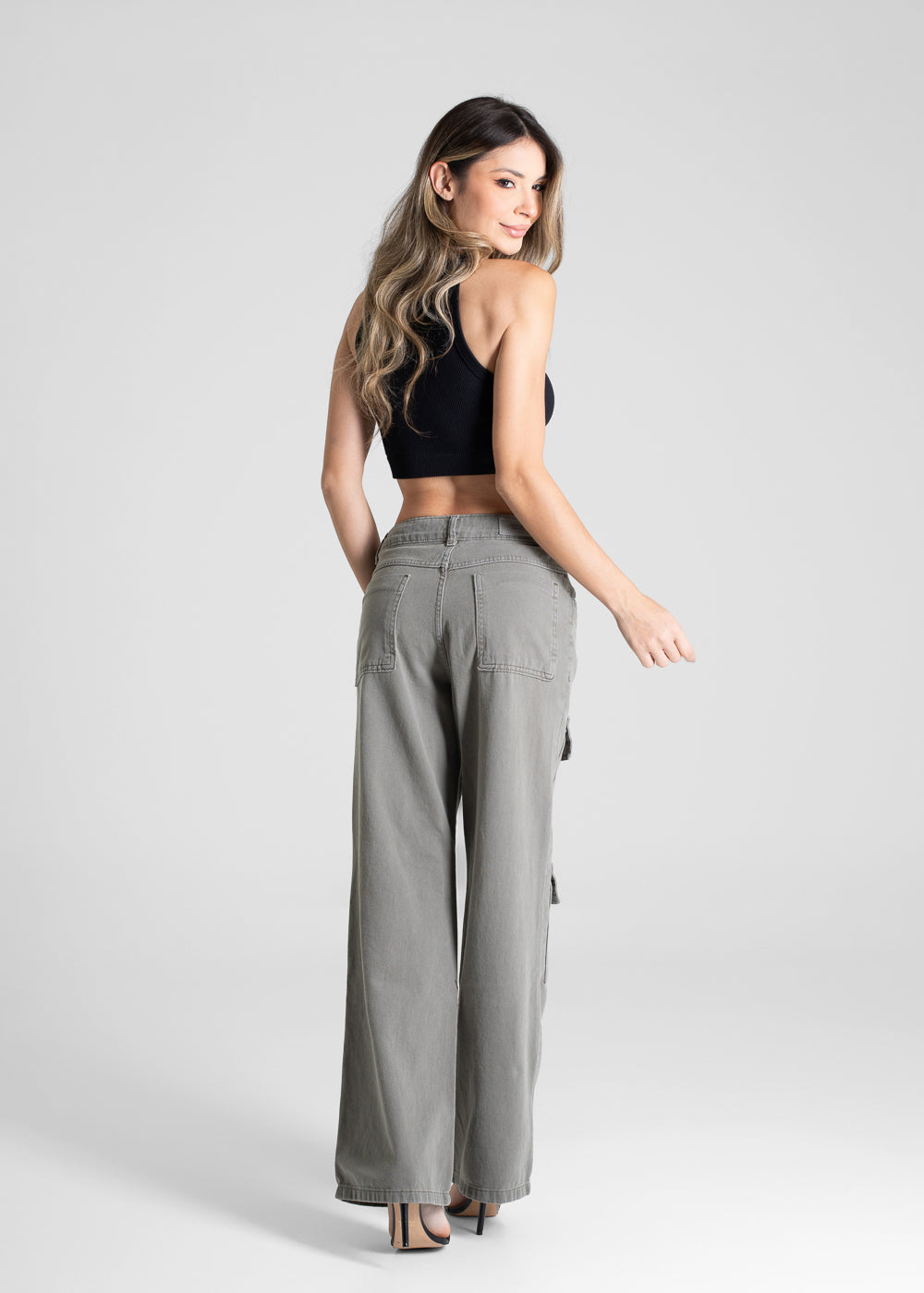 Calça Sarja Sawary Wide Leg - 281087 VERDE