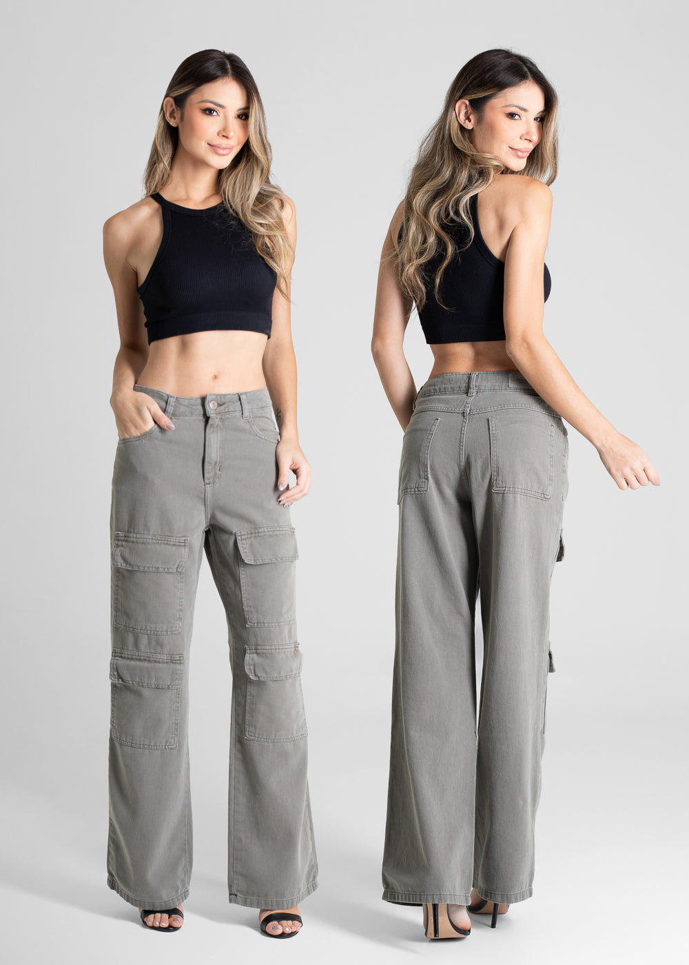 Calça Sarja Sawary Wide Leg - 281087 VERDE