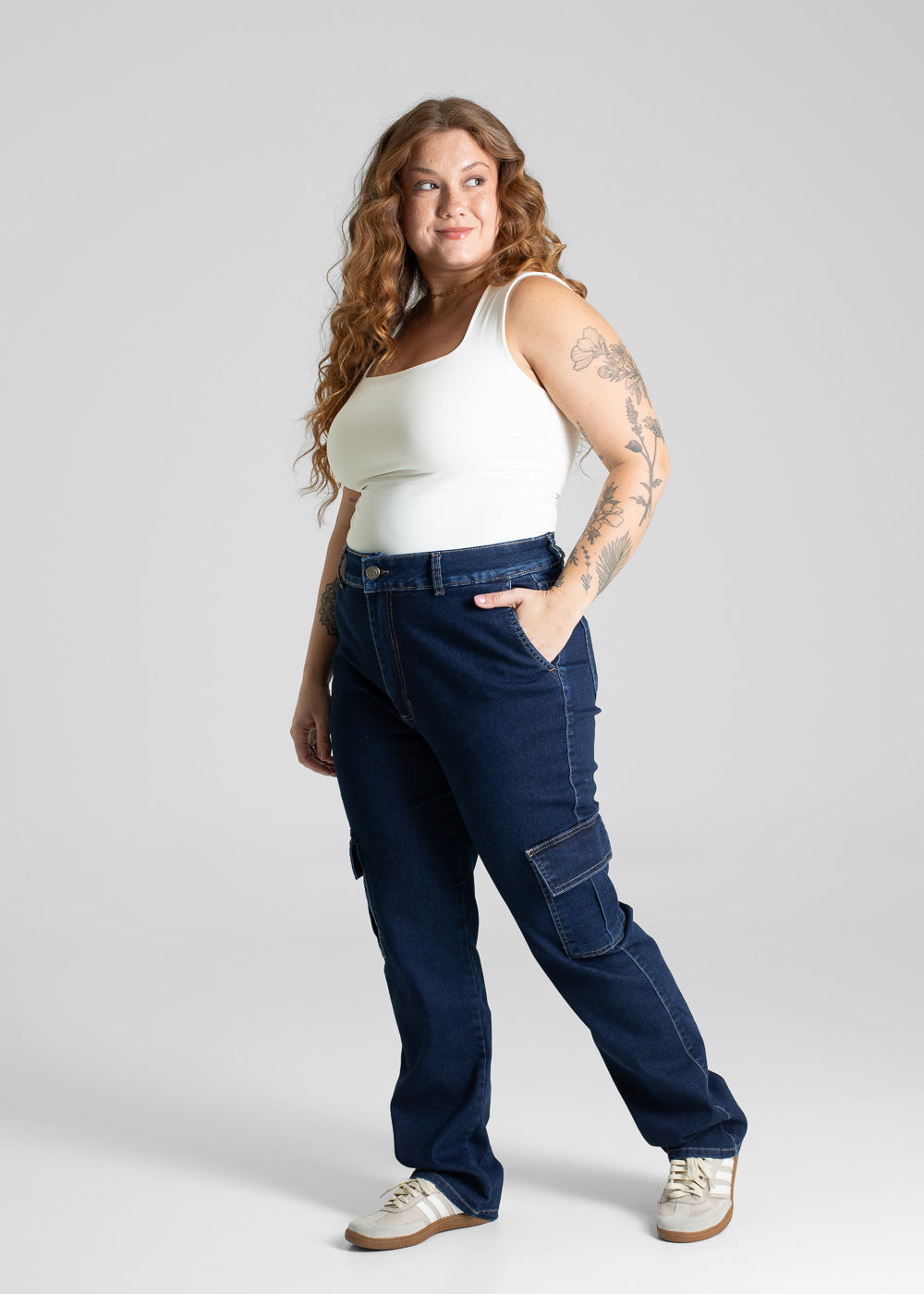 Calça Jeans Sawary Plus Size Cargo - 281107 AZUL