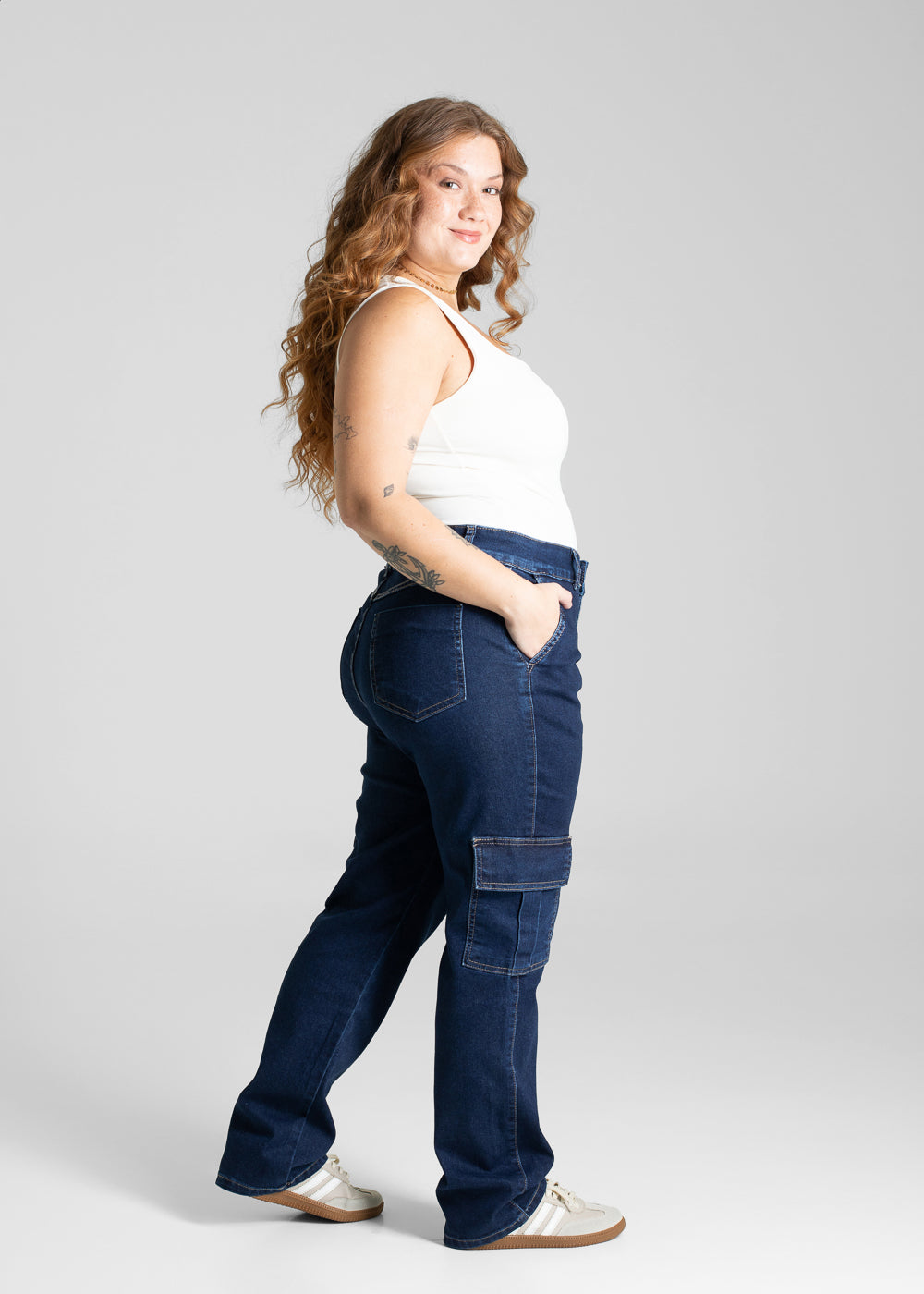 Calça Jeans Sawary Plus Size Cargo - 281107 AZUL