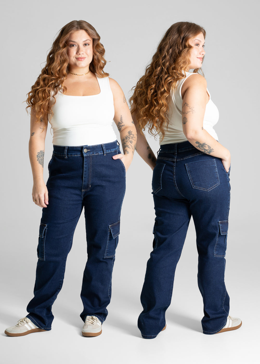 Calça Jeans Sawary Plus Size Cargo - 281107 AZUL