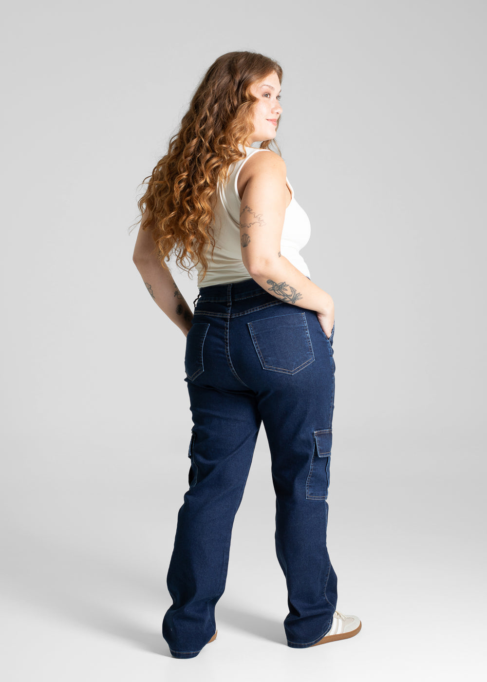 Calça Jeans Sawary Plus Size Cargo - 281107 AZUL