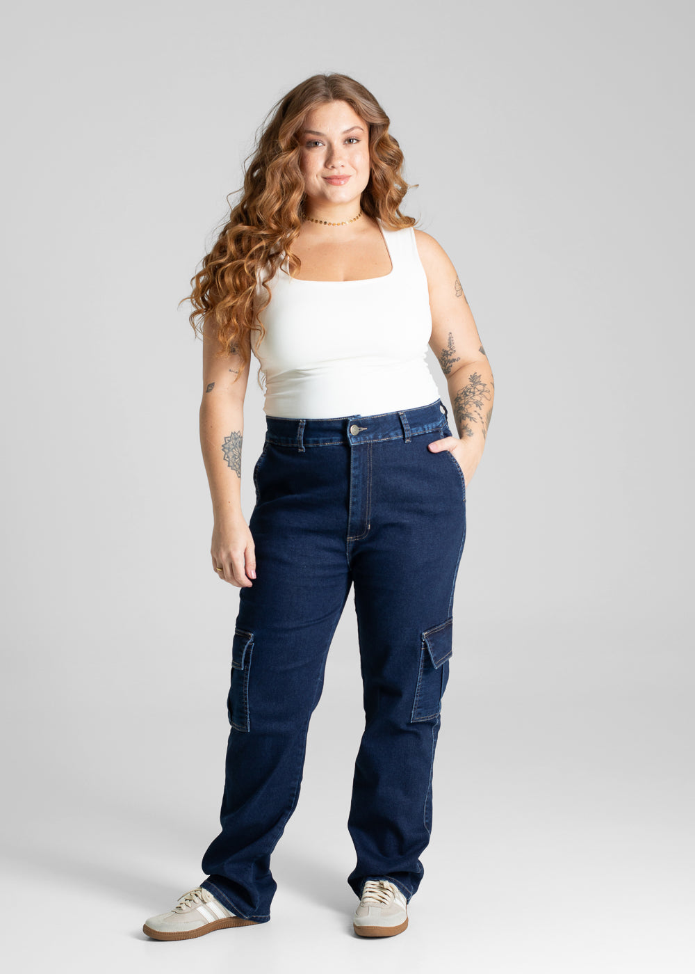 Calça Jeans Sawary Plus Size Cargo - 281107 AZUL