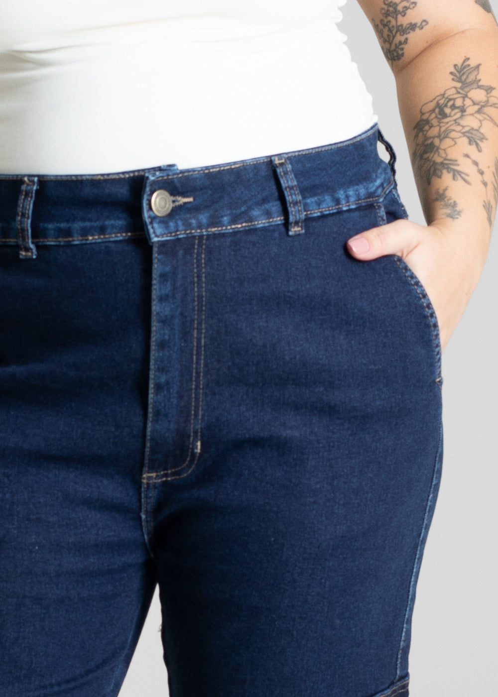 Calça Jeans Sawary Plus Size Cargo - 281107 AZUL