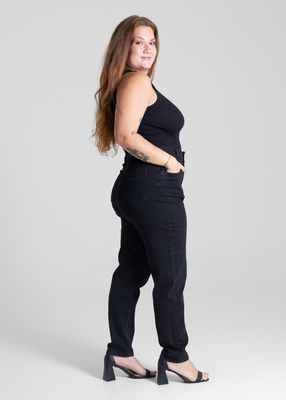 Calça Jeans Sawary Mom Plus Size - 281108 PRETO