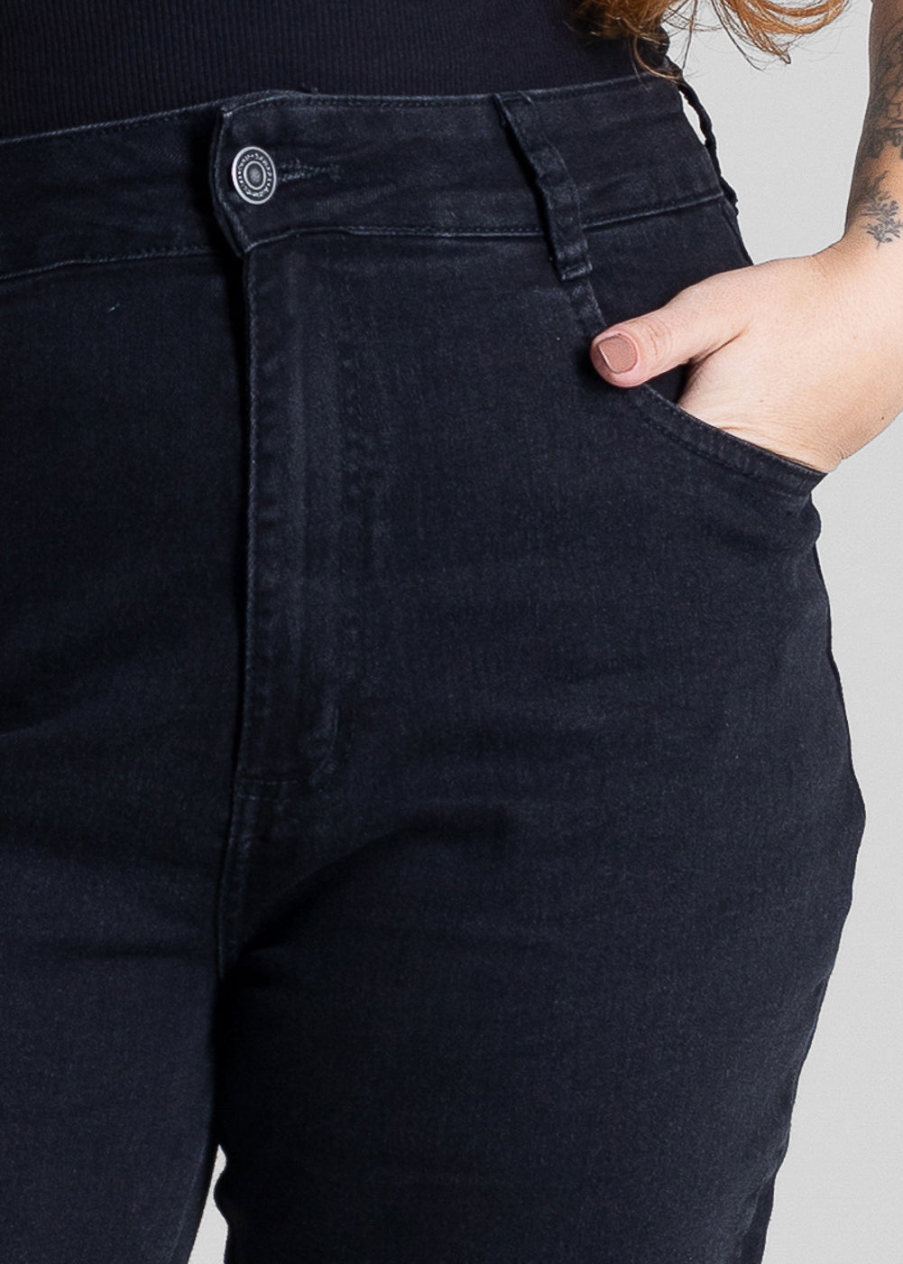 Calça Jeans Sawary Mom Plus Size - 281108 PRETO