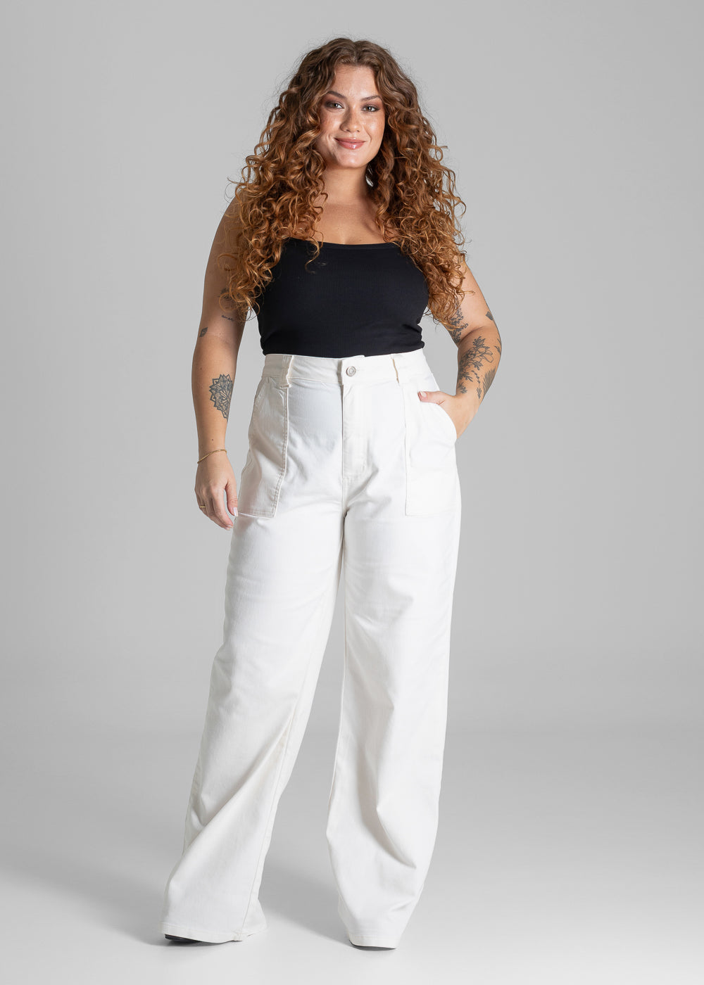Calça Sarja Sawary Plus Size Wide Leg - 281114 PT