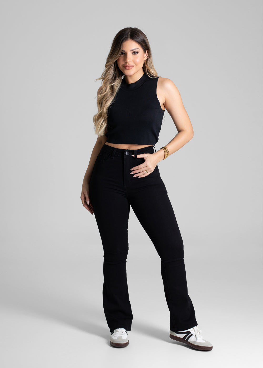 Calça Sarja Sawary Super Lipo Boot Cut - 281115 PRETO