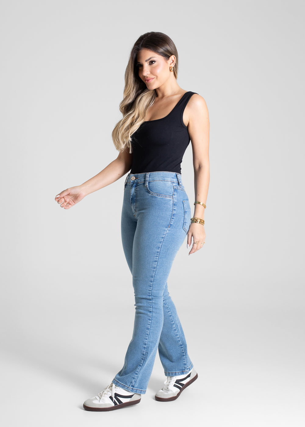 Calça Jeans Sawary Boot Cut Petit - 281117 AZUL