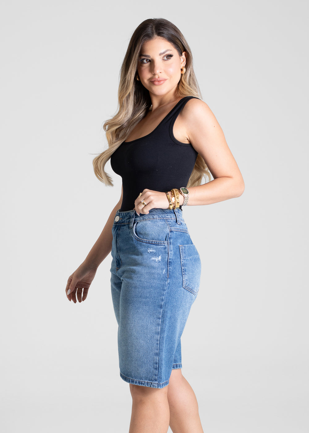 Bermuda Jeans Sawary - 281119 AZUL