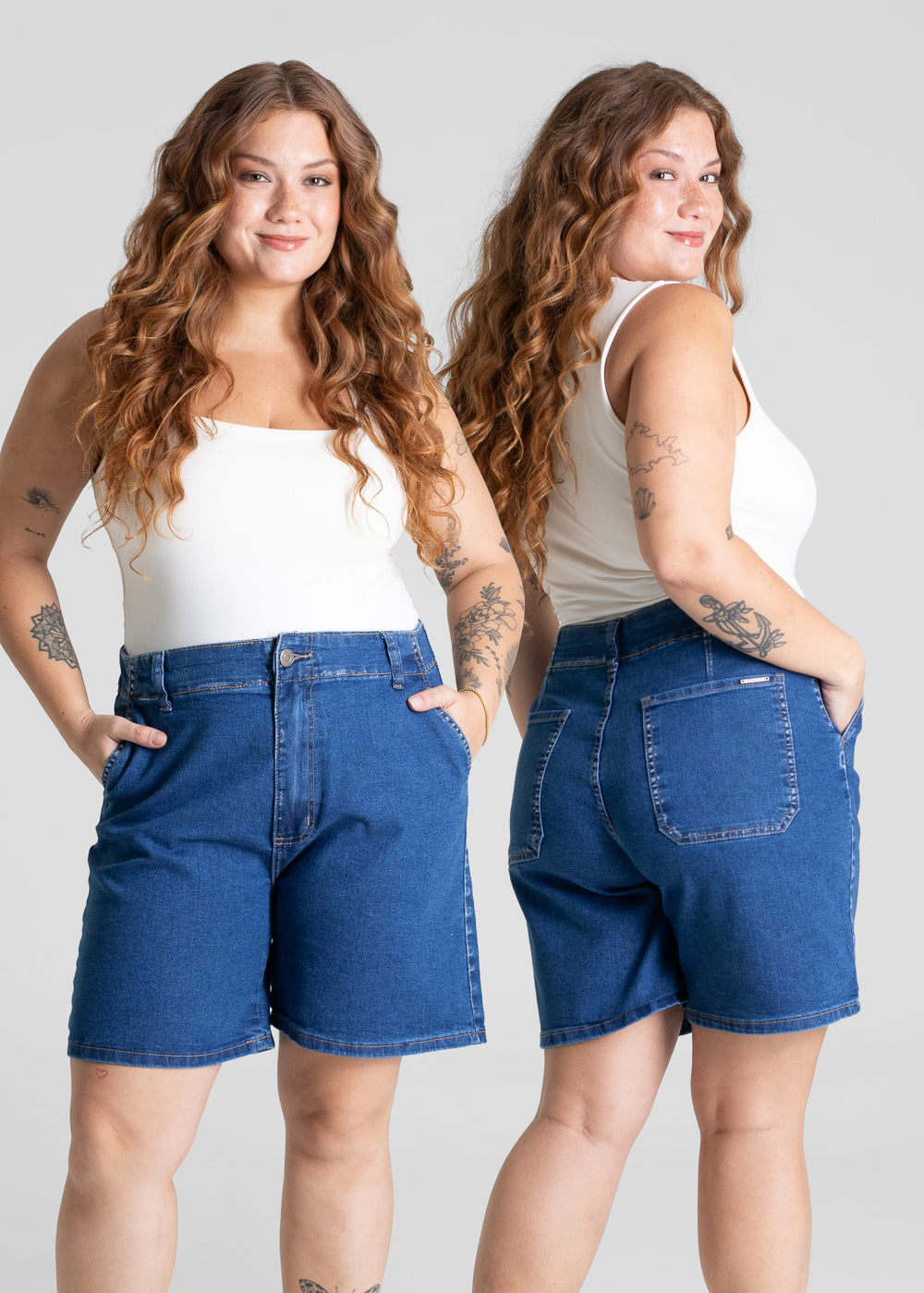 Bermuda Jeans Sawary Plus Size - 281122 AZUL