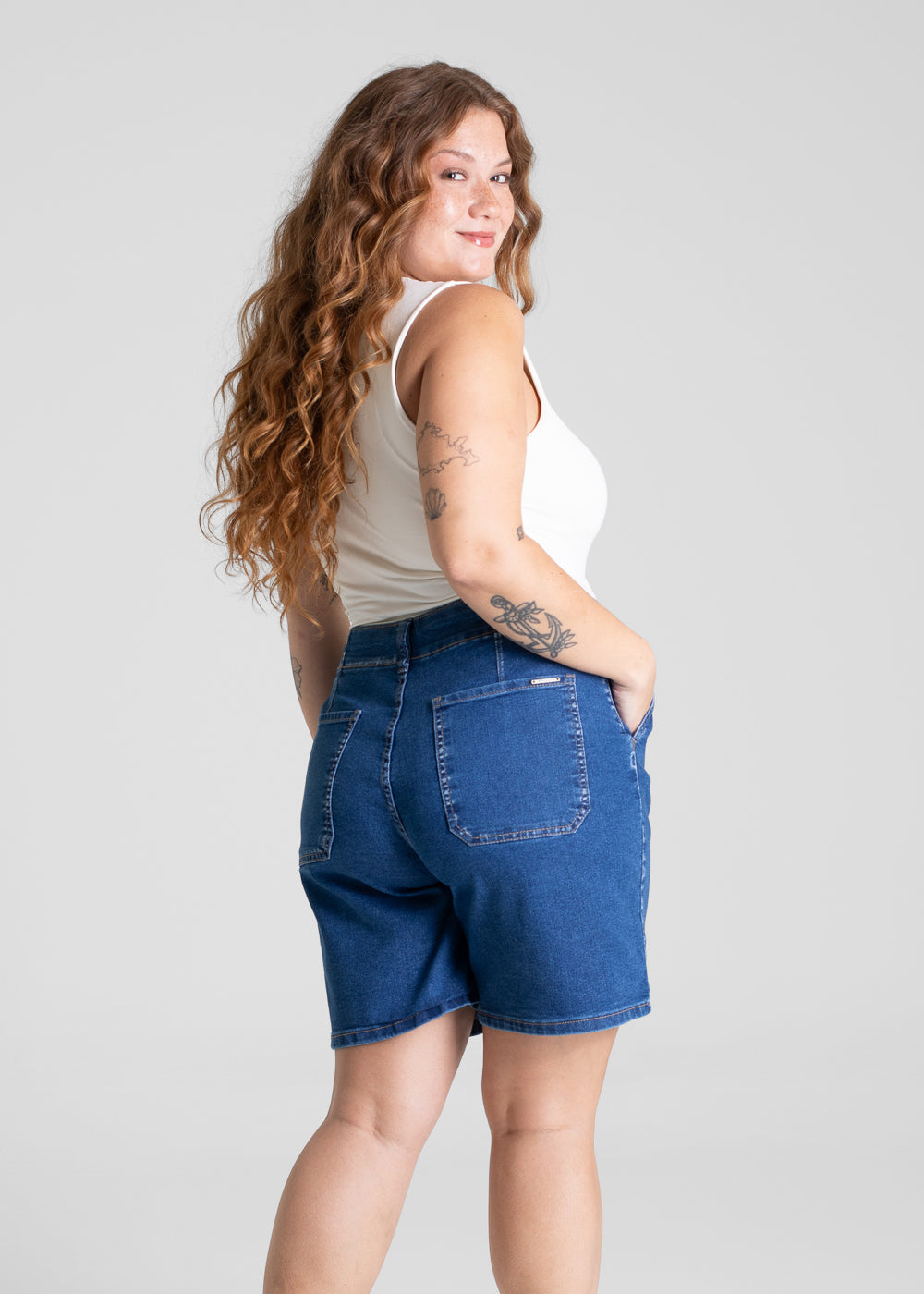 Bermuda Jeans Sawary Plus Size - 281122 AZUL