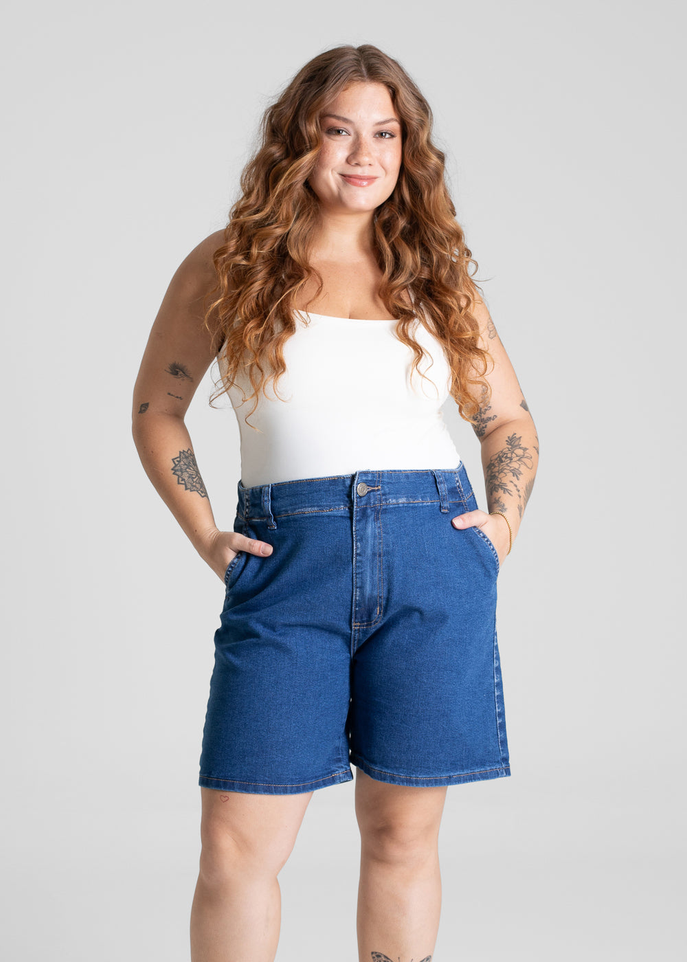 Bermuda Jeans Sawary Plus Size - 281122 AZUL